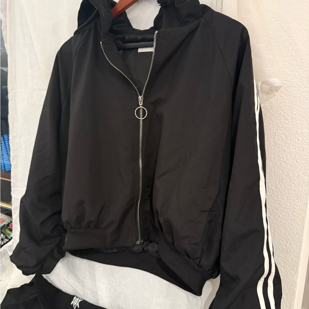 Stylish Black Bomber Jacket with Hood
